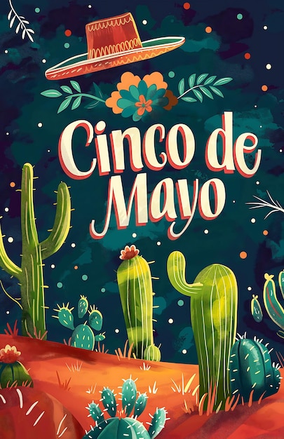 Diseño de carteles del Cinco de Mayo