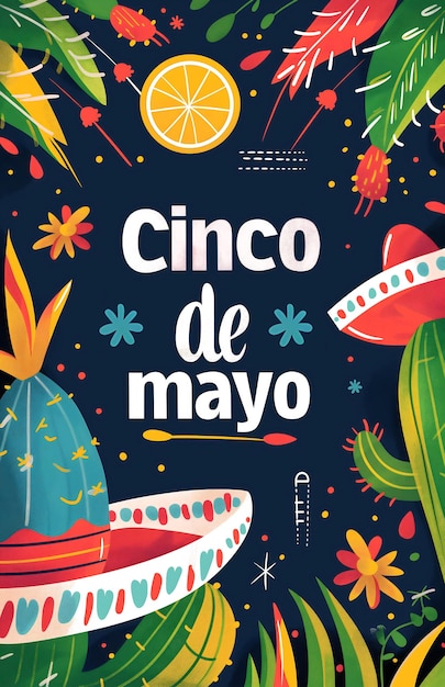 Diseño de carteles del Cinco de Mayo