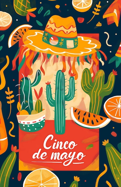 Diseño de carteles del Cinco de Mayo