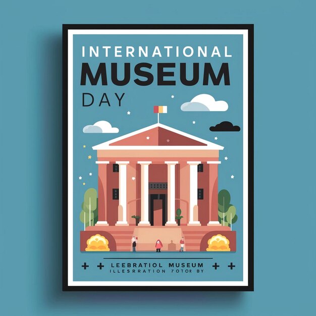 Foto diseño de carteles para el día internacional de los museos