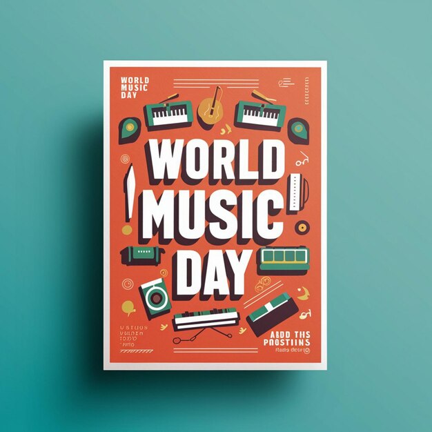 Foto diseño de carteles para el día mundial de la música