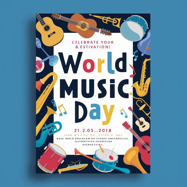 Foto diseño de carteles para el día mundial de la música