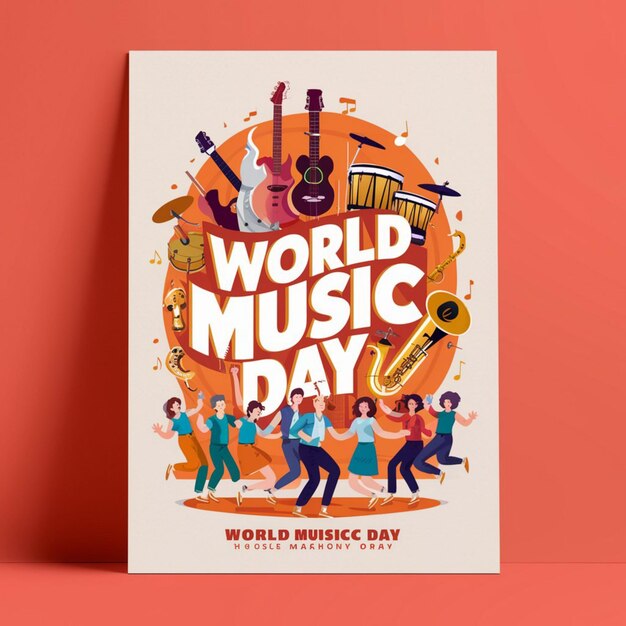 Foto diseño de carteles para el día mundial de la música