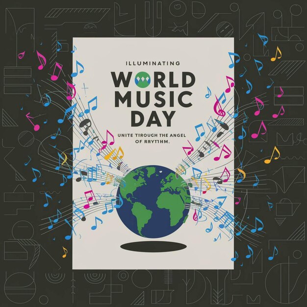 Foto diseño de carteles para el día mundial de la música