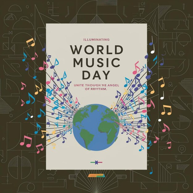 Foto diseño de carteles para el día mundial de la música