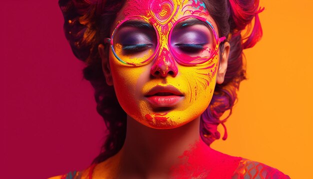 Diseño de carteles de Holi indios creativos en 3D