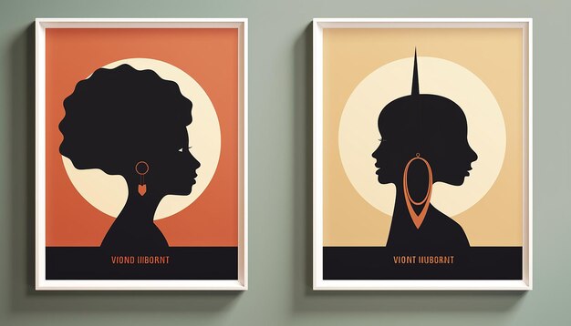 Diseño de carteles internacionales mínimos para el Mes Internacional de la Historia Negra