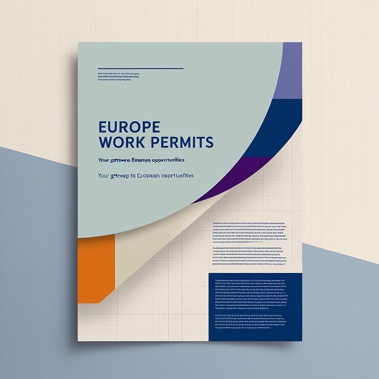 Foto diseño de carteles para el permiso de trabajo europeo