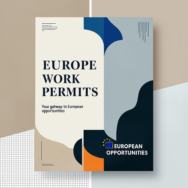 Foto diseño de carteles para el permiso de trabajo europeo