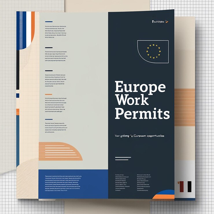 Foto diseño de carteles para el permiso de trabajo europeo