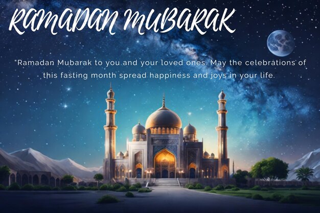 Foto diseño de carteles de ramadán mubarak