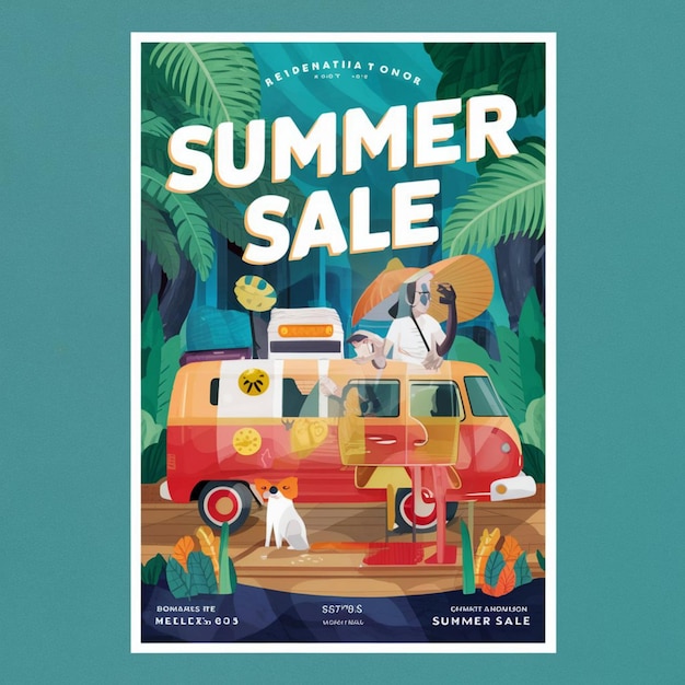 Foto diseño de carteles para la venta de verano
