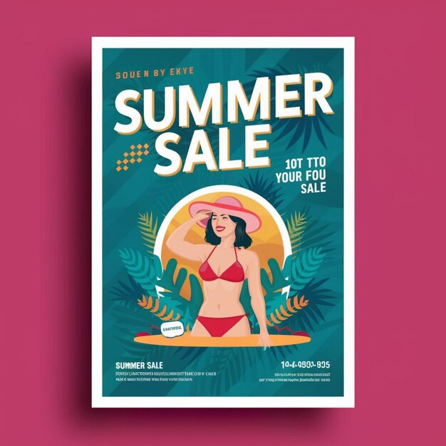 Foto diseño de carteles para la venta de verano