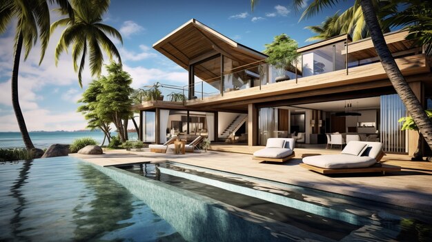 Foto diseño de casas costeras y de playa