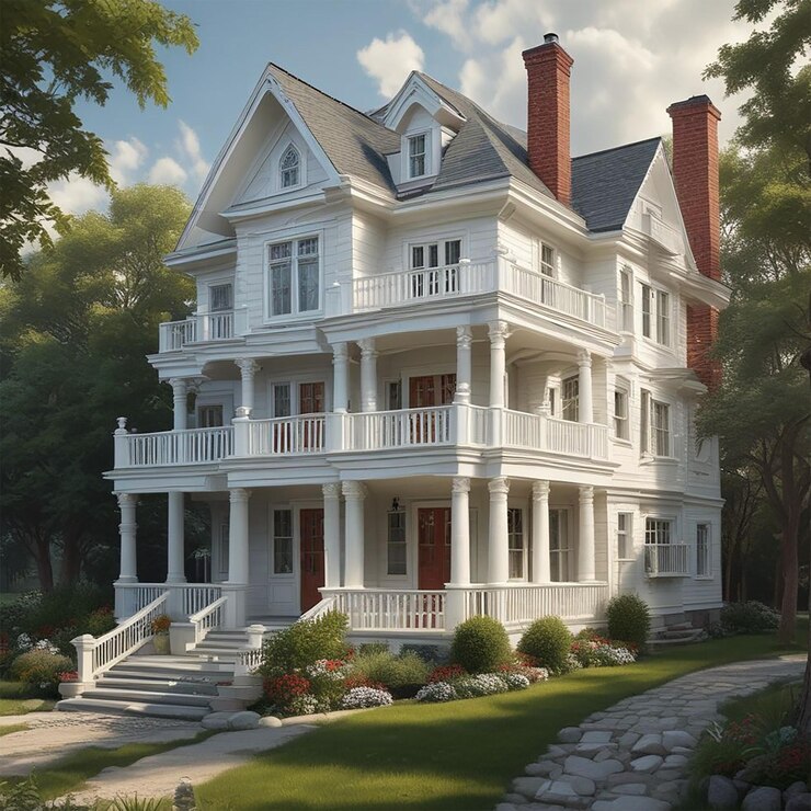 Diseño de casas victorianas elegantes
