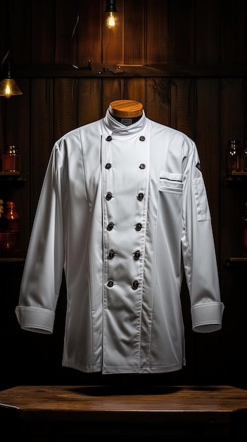 diseño de chaqueta de chef en fondo negro