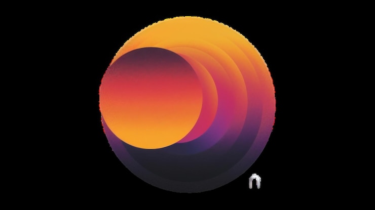Foto diseño circular abstracto con colores de gradiente vibrante
