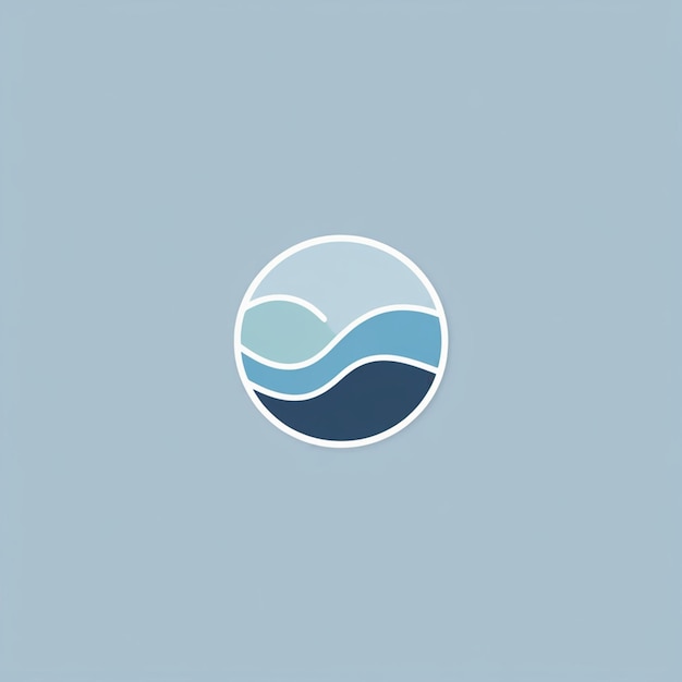 Diseño circular abstracto con ondas azules y blancas