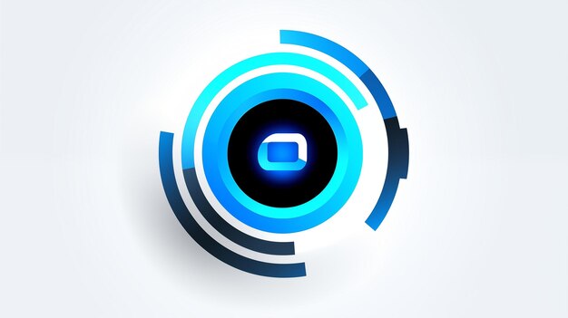Diseño circular concéntrico azul abstracto en un estilo moderno y futurista