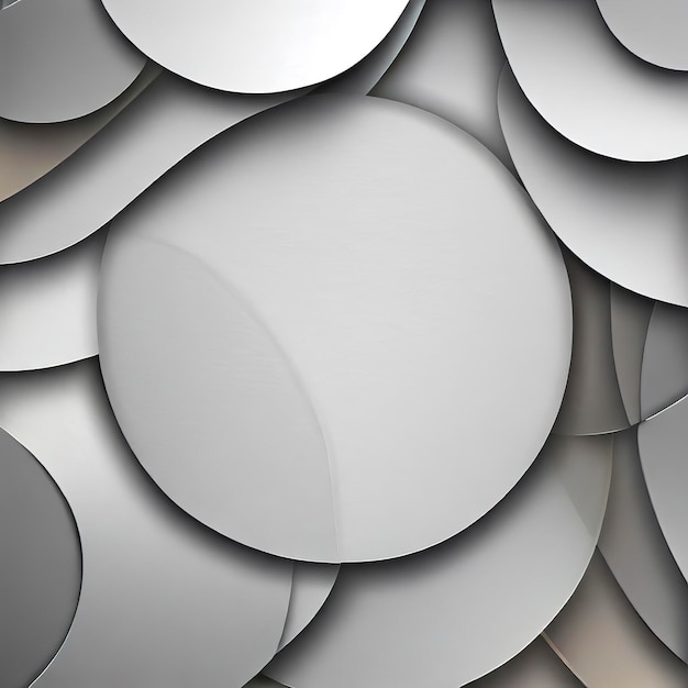 Diseño de círculo de papel abstracto con textura de fondo plateado