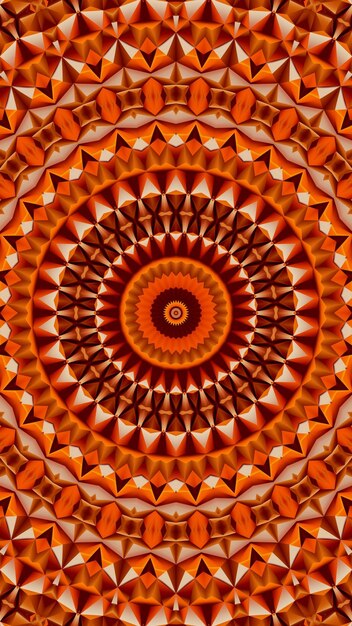 un diseño en un círculo de rojo y naranja
