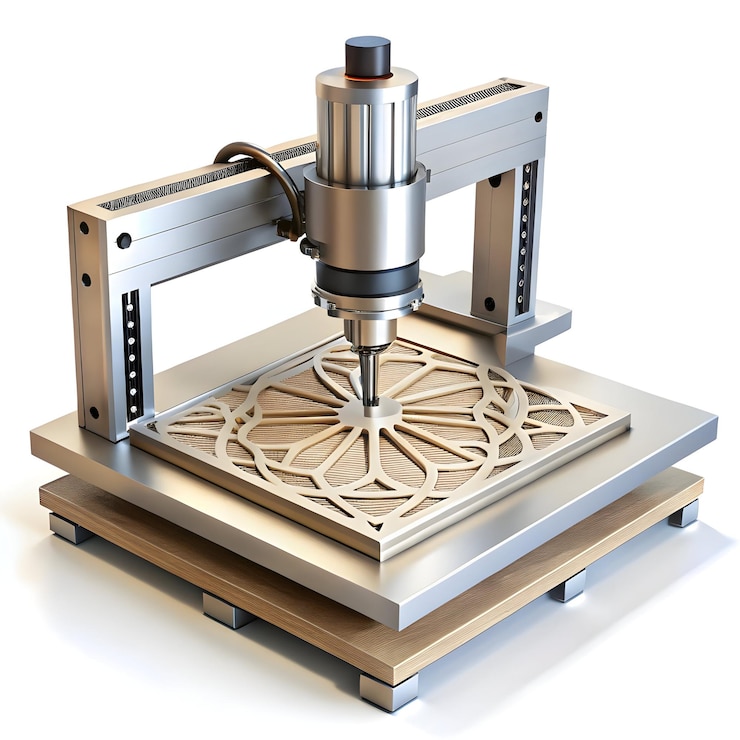 Foto diseño cnc en fondo blanco