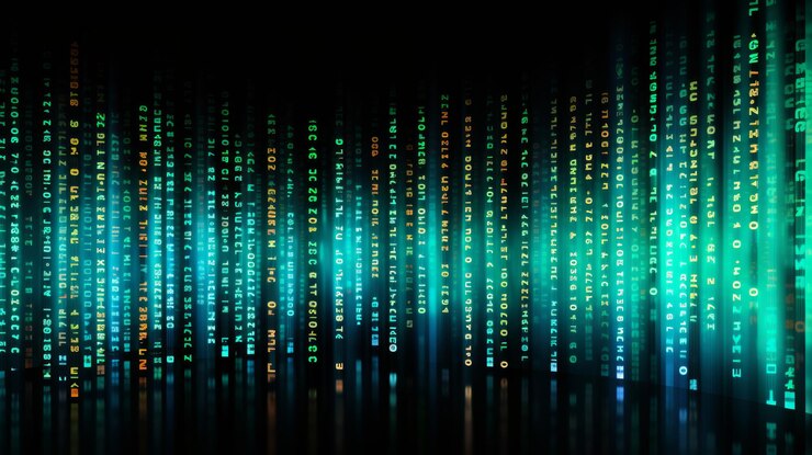Foto diseño de código binario abstracto concepto de patrón de programación digital para proyectos de desarrollo de software