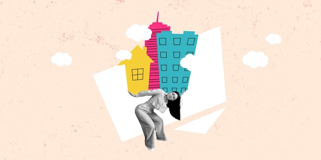 Diseño de collage de arte creativo de la ciudad