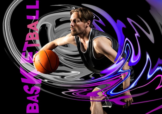 Foto diseño de collage de baloncesto