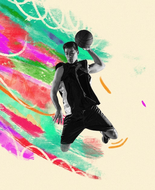 Diseño de collage de baloncesto