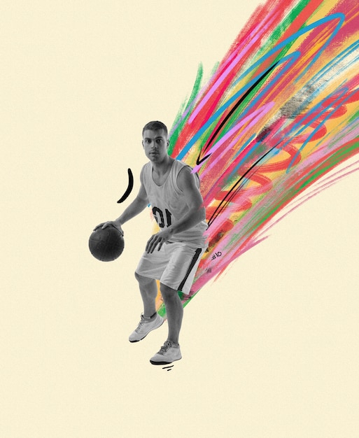 Foto diseño de collage de baloncesto