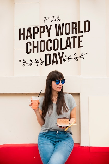 Foto diseño de collage para el día mundial del chocolate