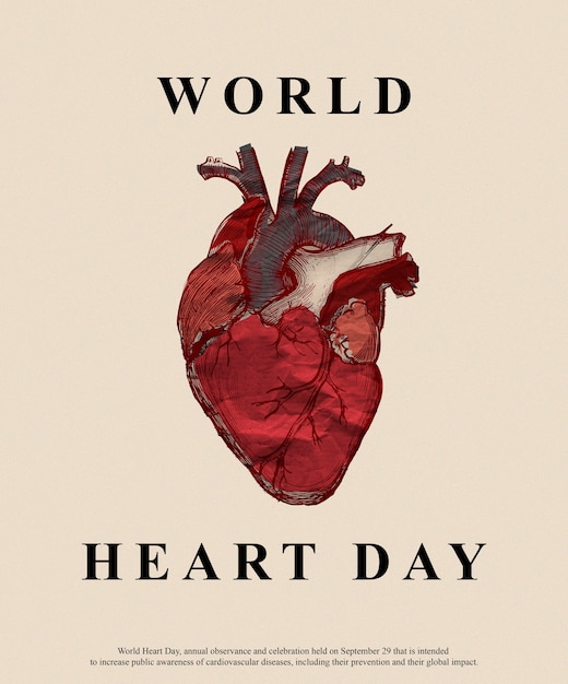 Diseño de collage para el Día Mundial del Corazón
