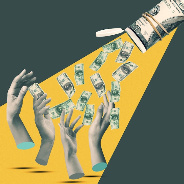 Diseño de collage de dinero