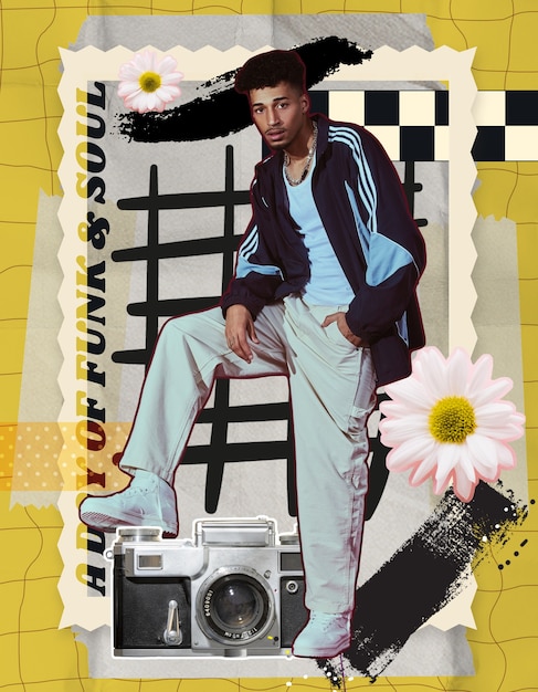 Foto diseño de collage de fanzine del año 2000