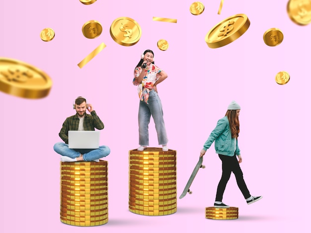 Diseño de collage de gestión financiera