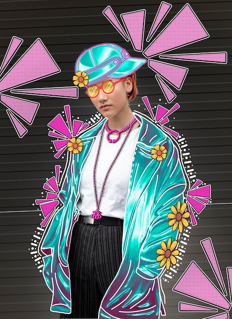 Diseño de collage de ropa de arte digital