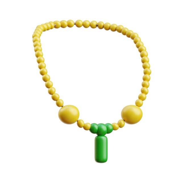 Diseño de collar de cuentas inspirado en Brasil en 3D