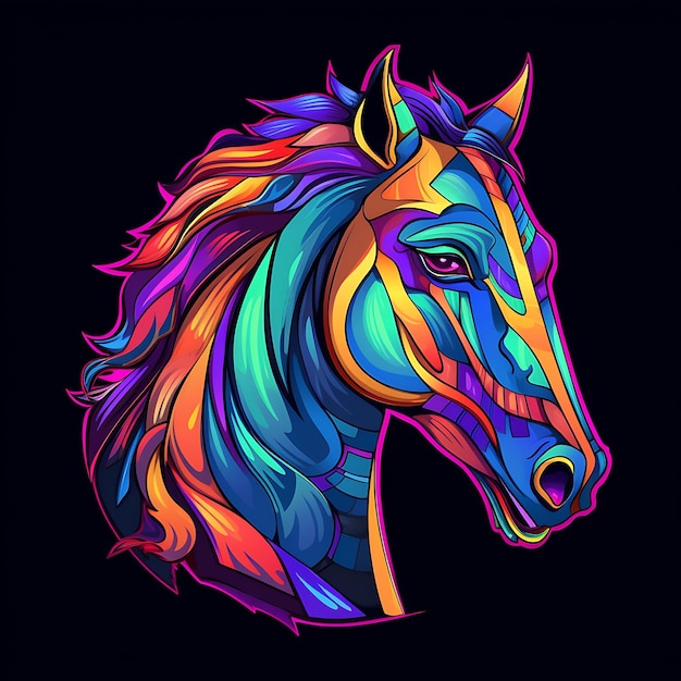 diseño colorido de cabeza de caballo