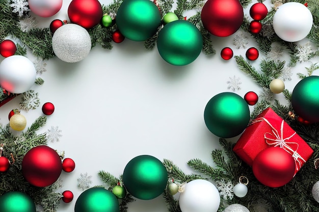 Diseño colorido de decoración navideña con espacio vacío ilustrado en 3d
