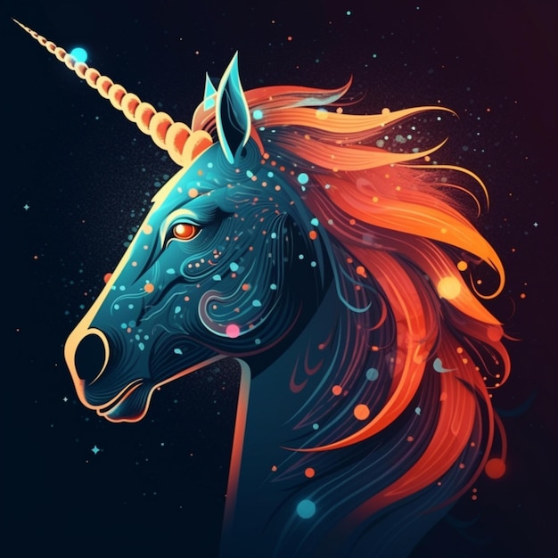 Diseño colorido del ejemplo del vector del unicornio