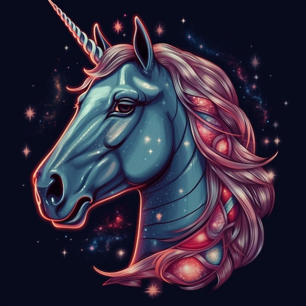 Diseño colorido del ejemplo del vector del unicornio