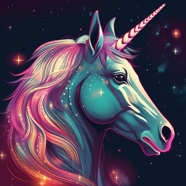 Diseño colorido del ejemplo del vector del unicornio