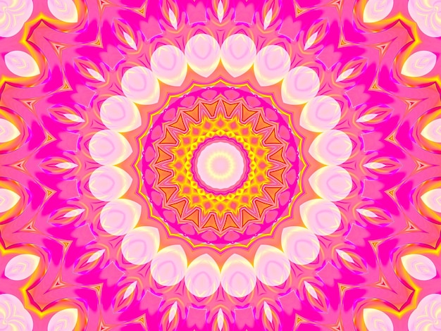 un diseño colorido con una flor rosa en la parte inferior