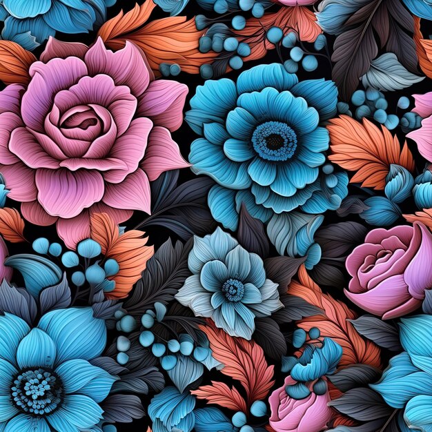 un diseño colorido con flores y la palabra primavera en él