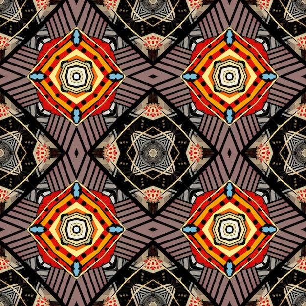 un diseño colorido con un fondo amarillo y naranja.