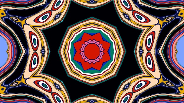 un diseño colorido en un fondo negro