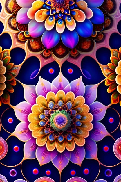 Foto el diseño colorido de mandala