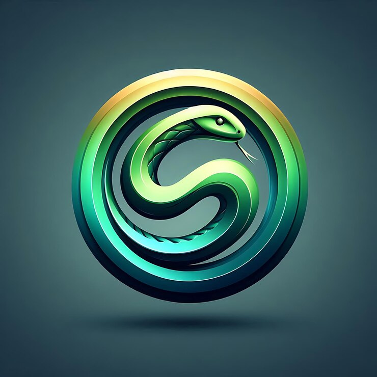 Foto un diseño colorido con una serpiente en el medio