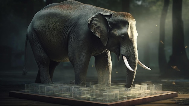 Diseño de concepto de memoria de elefante